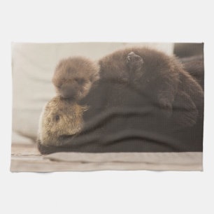 Niedliche Kleintiere Neugeborene Otter Pup Geschirrtuch