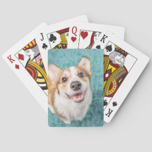 Niedliche Kleintiere   Niedlich Corgi Puppy Smile Spielkarten