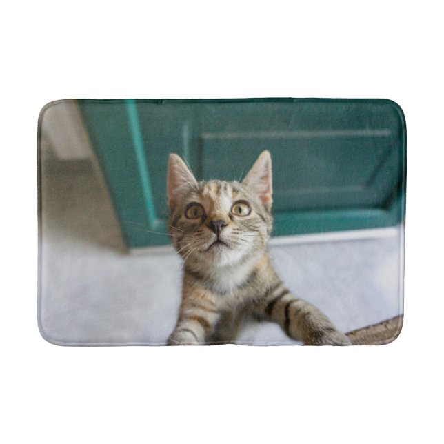 Niedliche Kleintiere | Niedlich Tabby Kitten Badematte (Vorderseite)