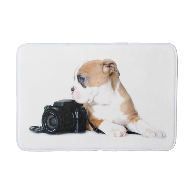 Niedliche Kleintiere | Old Tyme British Bulldog Badematte (Vorderseite)