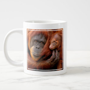 Niedliche Kleintiere Orangutan Mama & Baby Jumbo-Tasse