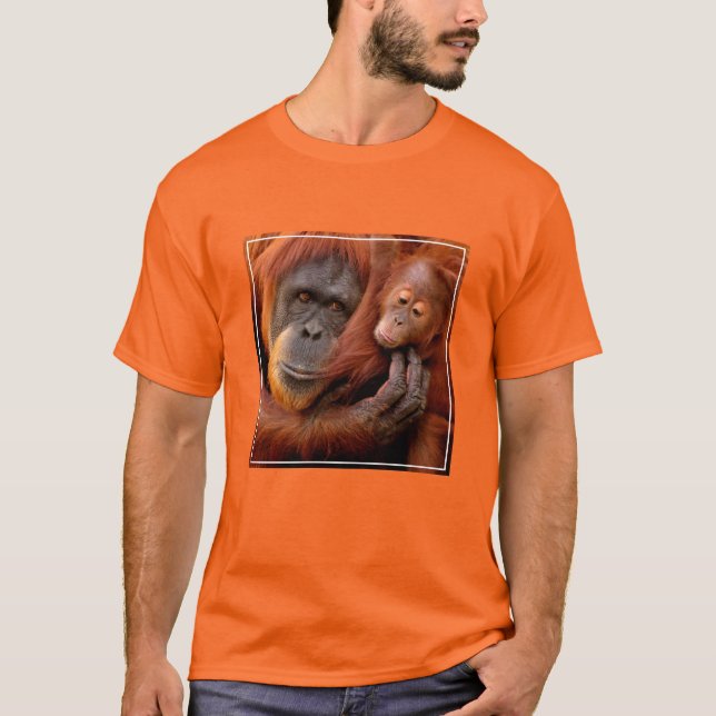 Niedliche Kleintiere | Orangutan Mama & Baby T-Shirt (Vorderseite)