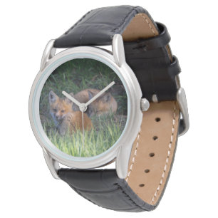 Niedliche Kleintiere   Paar von Red Fox Kit Geschw Armbanduhr