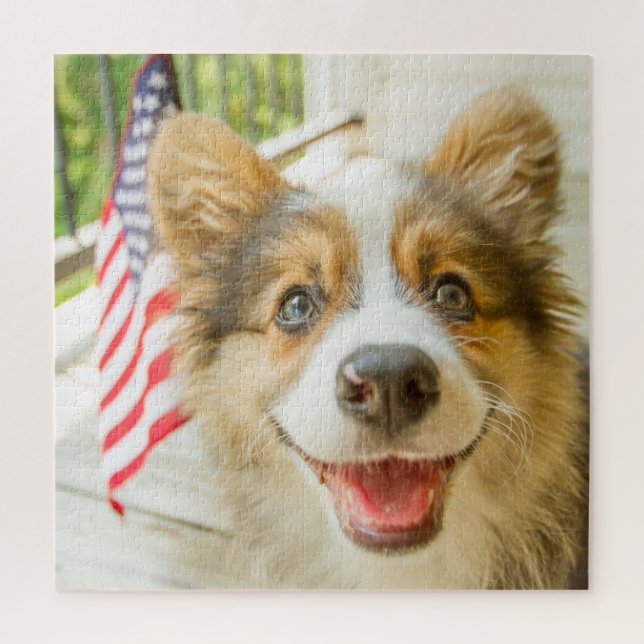 Niedliche Kleintiere | Patriotic Corgi Puppy (Vertikal)