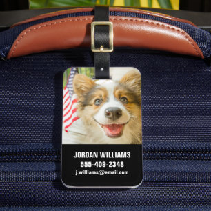 Niedliche Kleintiere Patriotic Corgi Puppy Gepäckanhänger