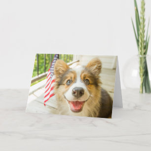 Niedliche Kleintiere Patriotic Corgi Puppy Karte