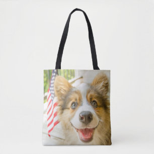 Niedliche Kleintiere Patriotic Corgi Puppy Tasche