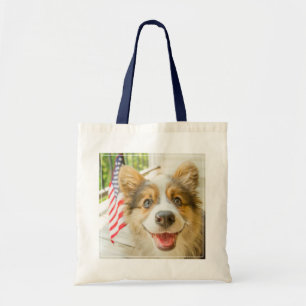 Niedliche Kleintiere   Patriotic Corgi Puppy Tragetasche