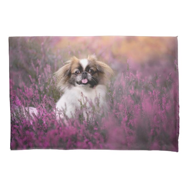 Niedliche Kleintiere | Pekingese Puppy Kissenbezug (Vorderseite)