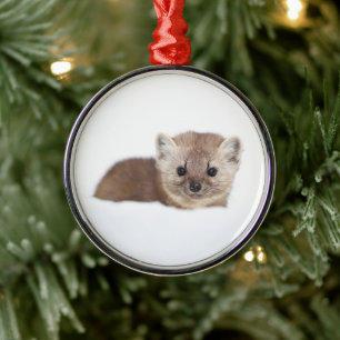 Niedliche Kleintiere   Pine Marten Ornament Aus Metall