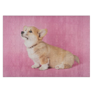 Niedliche Kleintiere Pink Corgi Puppy Schneidebrett