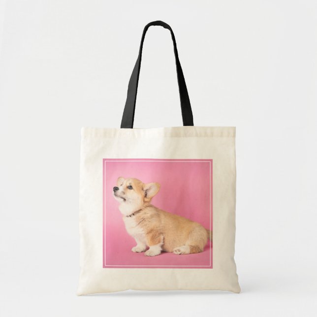 Niedliche Kleintiere | Pink Corgi Puppy Tragetasche (Vorne)