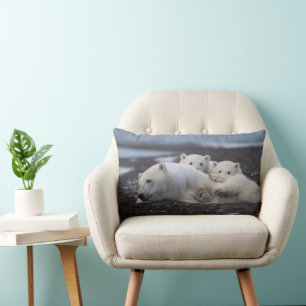 Niedliche Kleintiere Polar Bear Family Alaska Lendenkissen