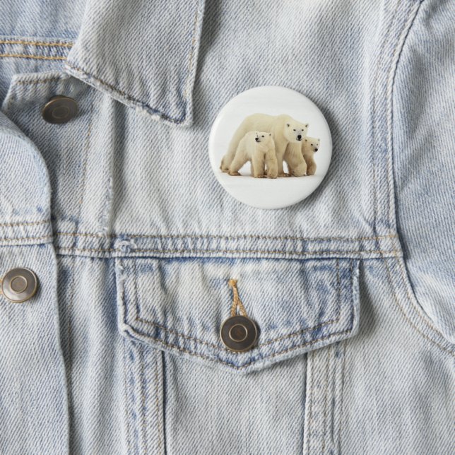 Niedliche Kleintiere | Polar Bear Family Button (Beispiel)
