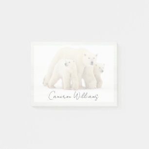 Niedliche Kleintiere   Polar Bear Family Post-it Klebezettel
