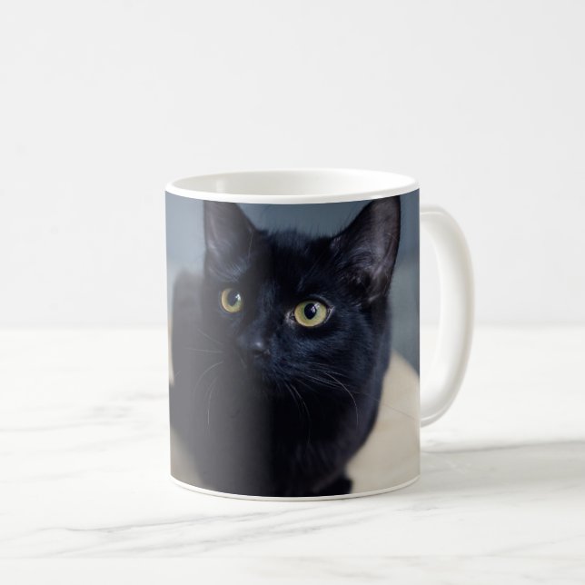 Niedliche Kleintiere | Portrait einer Schwarzen Ka Kaffeetasse (VorderseiteRechts)