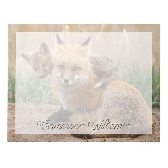 Niedliche Kleintiere | Red Fox & Baby Notizblock (Vorderseite)
