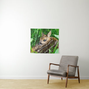 Niedliche Kleintiere   Roe Deer Baby Wandteppich
