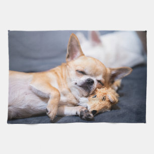 Niedliche Kleintiere Rothaariger Chihuahua-Hund Geschirrtuch