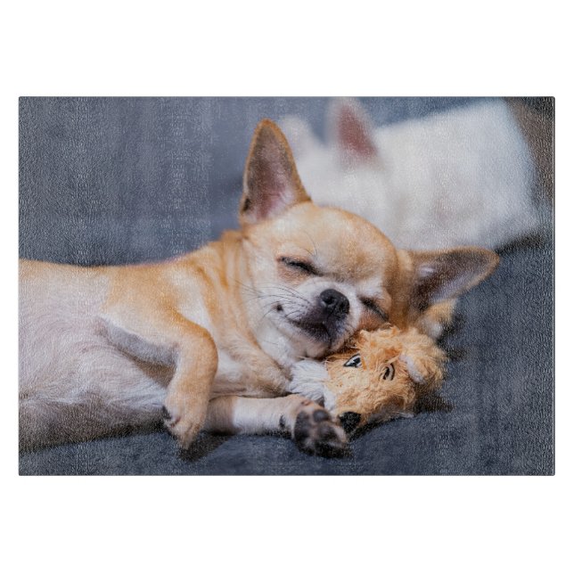 Niedliche Kleintiere | Rothaariger Chihuahua-Hund Schneidebrett (Vorderseite)