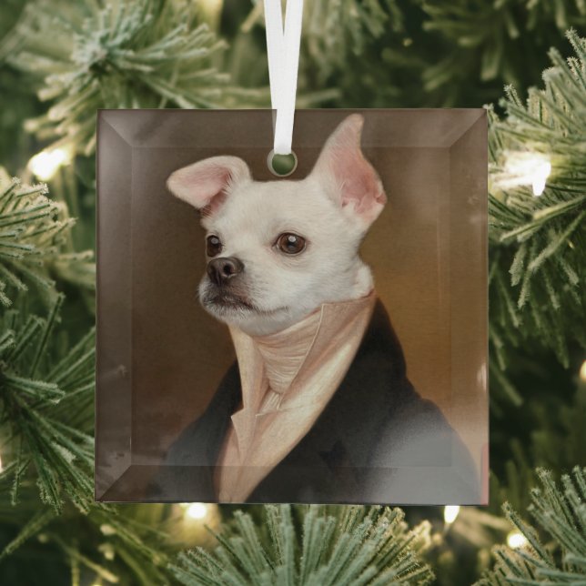 Niedliche Kleintiere | Royal Chihuahua Portrait Ornament Aus Glas (Insitu)