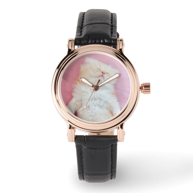 Niedliche Kleintiere | Schönes Kittenschlafen Armbanduhr (Vorderseite)