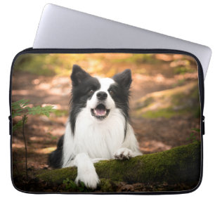 Niedliche Kleintiere   Schwarz-Weiß-Border-Collie Laptopschutzhülle