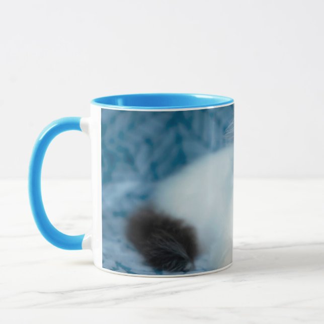 Niedliche Kleintiere | Schwarze und weiße Kätzchen Tasse (Links)