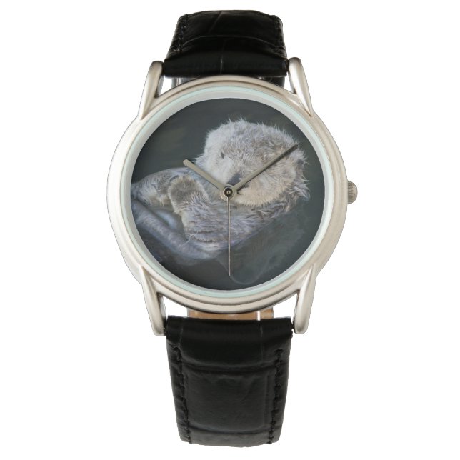 Niedliche Kleintiere | Sea Otter Floating Armbanduhr (Vorderseite)