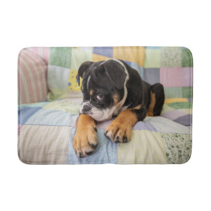 Niedliche Kleintiere   Shi Old English Bulldog Badematte