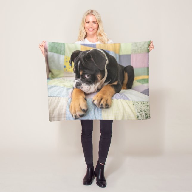 Niedliche Kleintiere | Shi Old English Bulldog Fleecedecke (Beispiel)