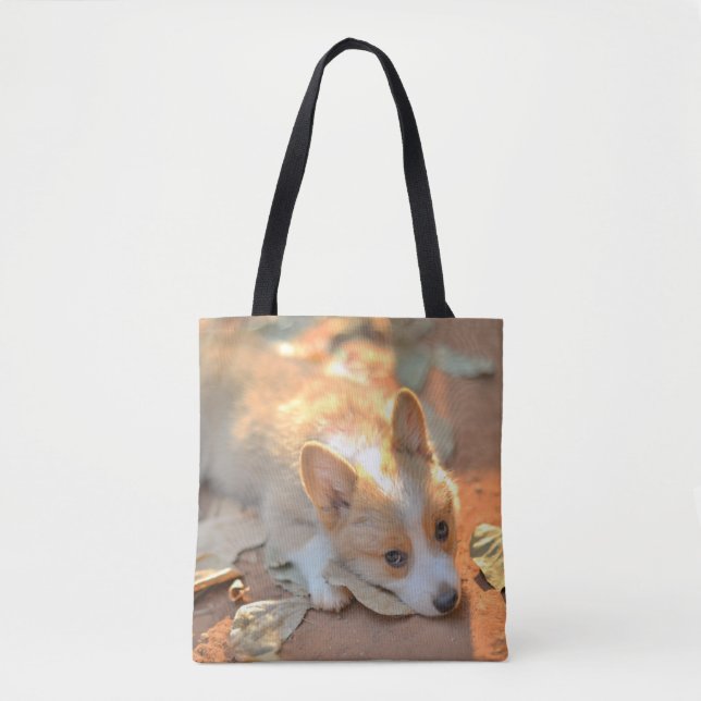 Niedliche Kleintiere | Shy Corgi Tasche (Vorderseite)