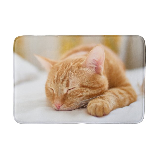 Niedliche Kleintiere | Sleeping Ginger Cat Badematte (Vorderseite)