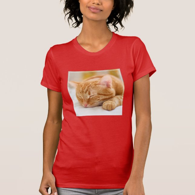 Niedliche Kleintiere | Sleeping Ginger Cat T-Shirt (Vorderseite)