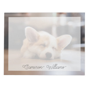 Niedliche Kleintiere Sleepy Corgi Notizblock