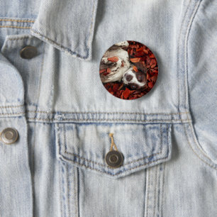 Niedliche Kleintiere Spanier im Herbstbereich Button