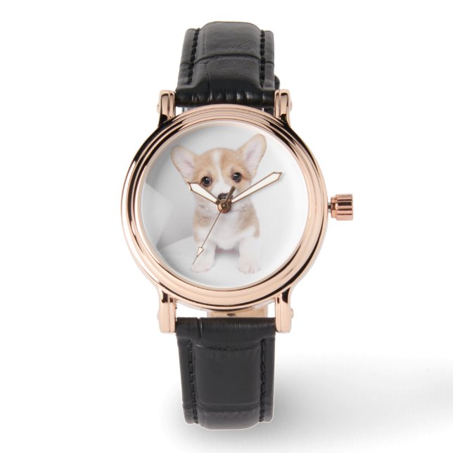 Niedliche Kleintiere | Tiny Corgi Armbanduhr (Vorderseite)