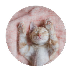 Niedliche Kleintiere Tiny Orange Striped Kitten Schneidebrett