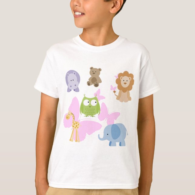 Niedliche Kleintiere und Schmetterlinge T-Shirt (Vorderseite)