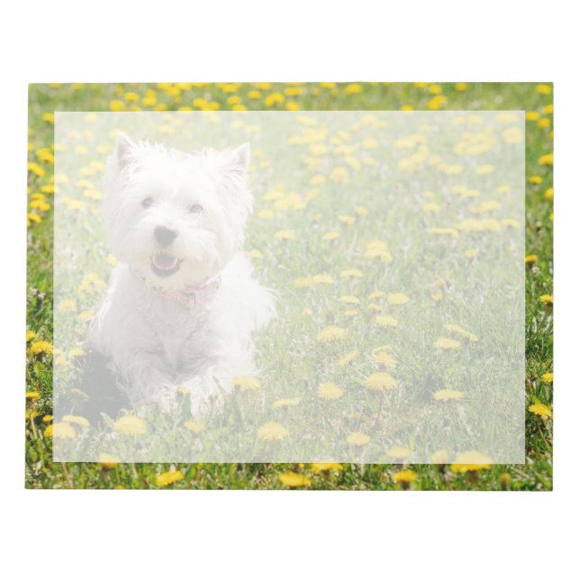 Niedliche Kleintiere | Westie Hund in Lüstern Notizblock (Vorderseite)