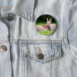 Niedliche Kleintiere Wilde Bunny Rabbits Button