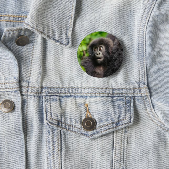 Niedliche Kleintiere | Young Mountain Gorilla Button (Beispiel)