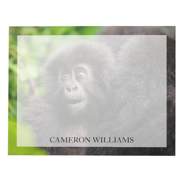 Niedliche Kleintiere | Young Mountain Gorilla Notizblock (Vorderseite)