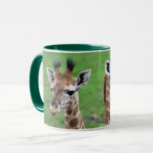 Niedliche Kleintiere Zwei Baby-Giraffen Tasse