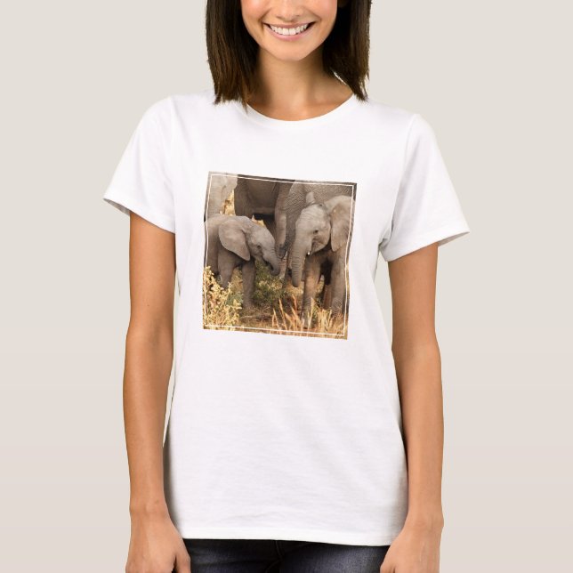 Niedliche Kleintiere | Zwei junge Elefanten T-Shirt (Vorderseite)