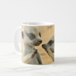 Niedliche Kleintiere   Zwei junge Meerkats Kaffeetasse
