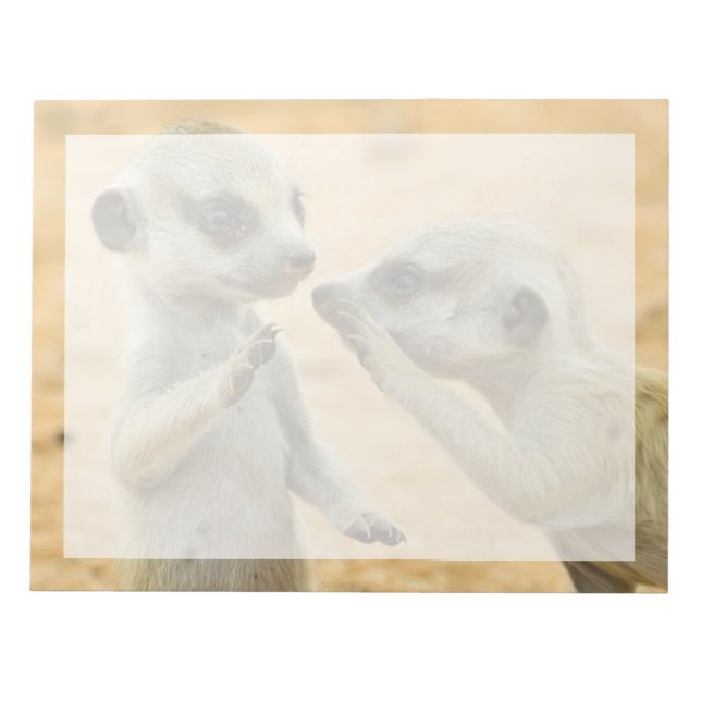 Niedliche Kleintiere | Zwei junge Meerkats Notizblock (Vorderseite)
