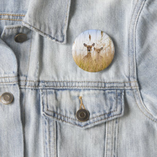 Niedliche Kleintiere   Zwei junge Weiße Schwänzer Button
