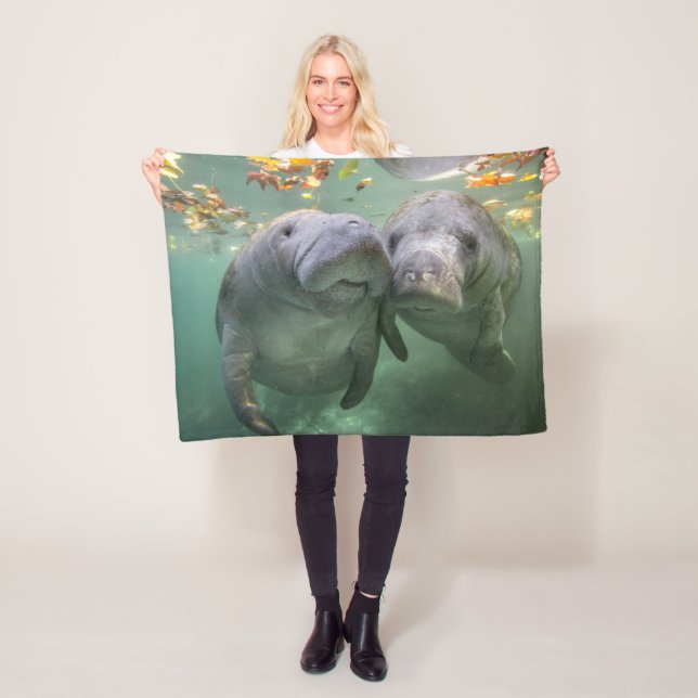 Niedliche Kleintiere | Zwei Manatees Fleecedecke (Beispiel)