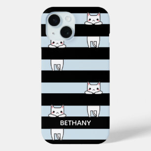 Niedliche Kletterkatzen auf schwarzen und blauen S Case-Mate iPhone Hülle